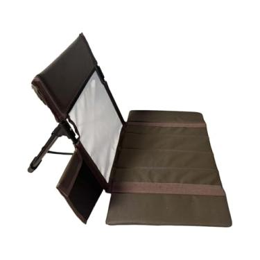 Imagem de kowaku Cadeira de praia com encosto, assento de estádio, cadeira de acampamento leve com encosto para viagens, passeios no gramado, churrascos, piqueniques, Marrom
