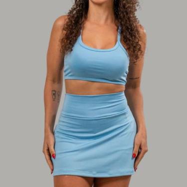 Imagem de Conjunto Top Nadador + Short Saia Academia com Bolsos internos para ce