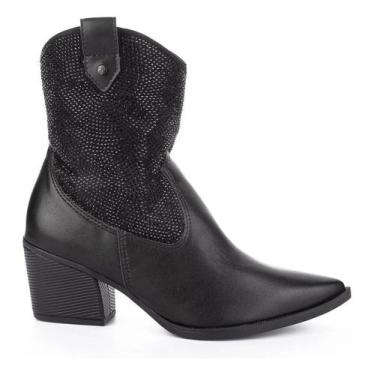 Imagem de Bota Feminina Tanara Dakota Couro Western Country T7763, Preto, 37 BR