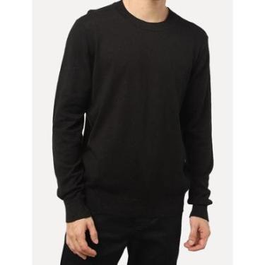 Imagem de Suéter Ellus Masculino Tricot C-Neck Visco Like Basic Round Preto-Masculino