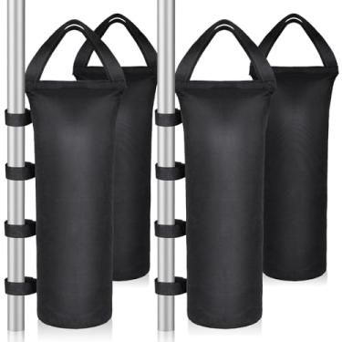 Imagem de 4 pacotes de sacos de areia, sacos de areia grandes de 50,8 kg para peso, sacos de areia cilíndricos resistentes para dossel de praia, barraca pop-up, toldo de trailer, mesa de piquenique, base de