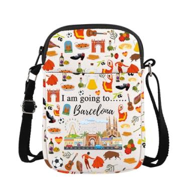 Imagem de WSNANG Barcelona Bolsa tiracolo Barcelona Souvenirs Bolsa de ombro Barcelona Presente Viagem Espanhola Lua de Mel Barcelona Bolsa Mensageiro, Para Barcelona Cb