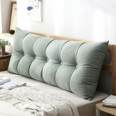 Imagem de Almofada De Cabeceira Retangular Grande, Almofada De Apoio De Cama Longa Para Leitura, Almofada Lombar Perfeita Para Cama De Dia E Beliche, Blue Gray, 60 * 60cm