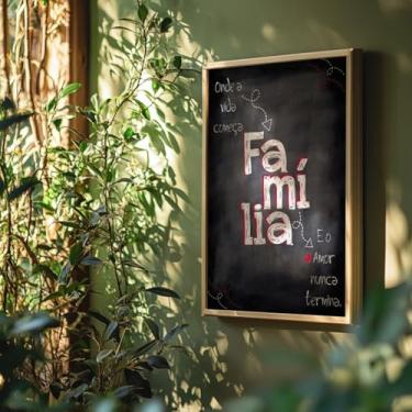 Imagem de Quadro Decorativo Família Amor Com Moldura Frases Família Amor Inspiração Lousa Infantil Aconchego Sala Quarto Decoração Lar Presentes Criativos