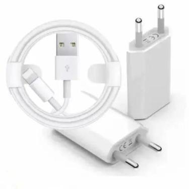 Imagem de Carregador Completo 5W USB e cabo lightning 1m Compatível com Iphone/5
