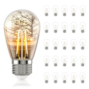 Imagem de Zuske Pacote Com 25 Lâmpadas De Reposição Led S14 Da Zuske, Edison Vintage 0,9 W À Prova Quebra Para Pátios Externos E Quintais, Base Parafuso Média E26, Branco Quente 2200 K