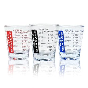 Imagem de Copo medidor de plástico New Talent, conjunto de 3 peças, copo de medição de copos de shot, 26 medidas incrementais 28 g, 6 colheres de chá, 2 colheres de chá, 30 ml