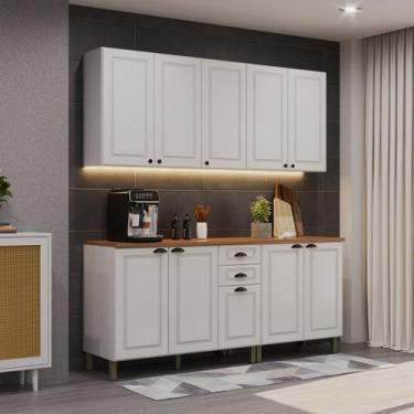 Imagem de Cozinha Americana Modulada Balcão 120cm com Tampo Aéreo 120cm Aéreo 80