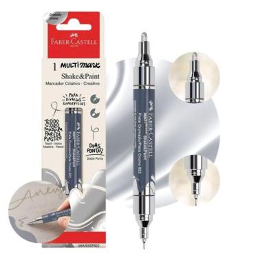 Imagem de Marcador Multimark Shake&Paint Cromado Prata Ponta Dupla Faber Castell