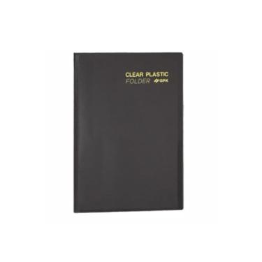 Imagem de Pasta Catálogo A4 Clear Plastic Folder 20 Sacos, PP, (23x31 cm), Preto, PlastPark