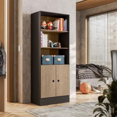 Imagem de Estante Multiuso Armário Gamer 2 Portas - Dritex - QMOVI, PRETO FOSCO/