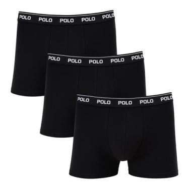 Imagem de Kit 3 Cuecas Boxer Polo Star Cotton Algodão Masculina Original, Preto,