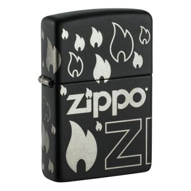 Imagem de Zippo Design preto fosco com bolso cromado isqueiro