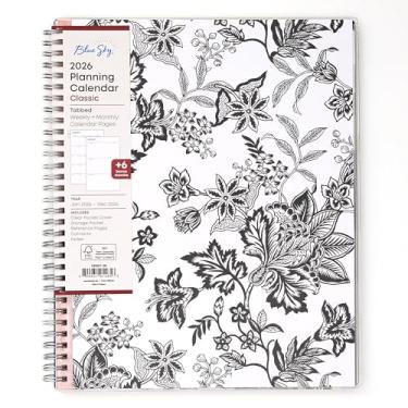 Imagem de Blue Sky Calendário planejador semanal e mensal 2026, janeiro de 2026 a dezembro de 2026, 21,6 x 28 cm, capa de bolso transparente, abas laminadas, encadernação de fio duplo durável, bolso de