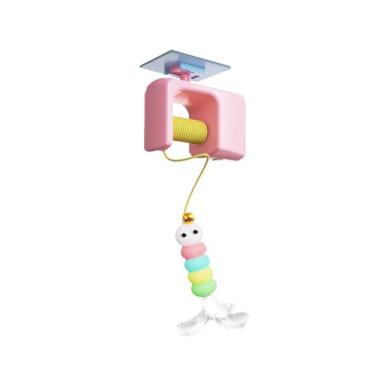 Imagem de Whtkoph Brinquedo para Gatos Pendurado, Brinquedo Eletrônico para Gatos Que Se Joga Sozinho com Corda de Mola, Automático, Exercício Divertido, Jogo de Perseg, Rosa