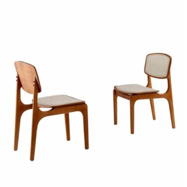 Imagem de Conjunto com 2 cadeiras Malta em Madeira Maciça para Sala de Jantar Moderna Mobília