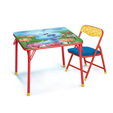 Imagem de JAKKS Pacific Blue's Clues & You! Junior Table & Chair Set – Folding Childrens Table & Chair Set – includes 1 Kid Chair with Non-Skid Rubber Feet & Padded Seat – Sturdy Metal Construction