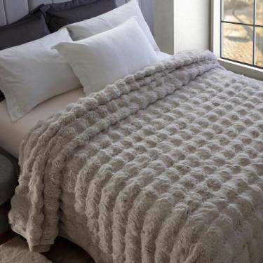Imagem de Cobertor Jolitex LK 9D Ocean Casal Macio e Elegante, Bege