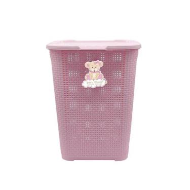 Imagem de Cesto Infantil Bebê e Mamãe Organizador 30L - Monte Líbano, Rosa Bebê