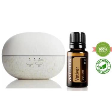 Imagem de Kit Difusor ultrassônico Pebble + 1 óleo essencial Vetiver15ML Ansieda