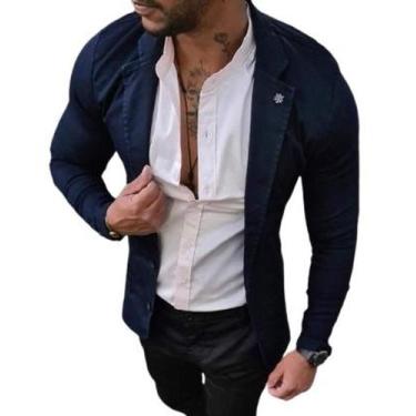 Imagem de Blazer Masculino Slim Fit Esporte Fino Elastano - Debatt, Azul, P