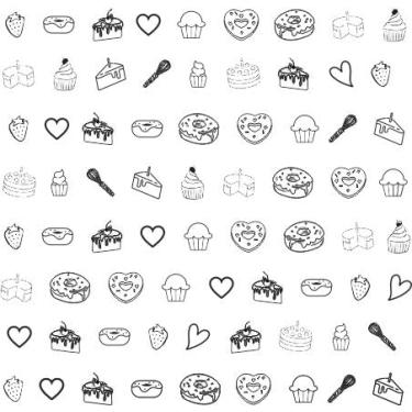 Imagem de Papel Manteiga Antigordura DOCES (PRETO) 15x15cm 500 UNIDADES