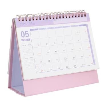 Imagem de Luxshiny Calendário de Mesa Estético 2025-2026: Organizador de Mesa Pequeno Com 18 Meses para Planejamento E Agendamento, Rosa