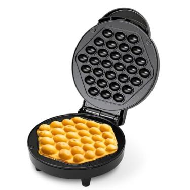Imagem de Máquina de waffle com bolhas, chapa antiaderente de 1000 W 18 cm, máquina de waffle de ovo de Hong Kong, perfeita para sobremesas criativas de sorvete