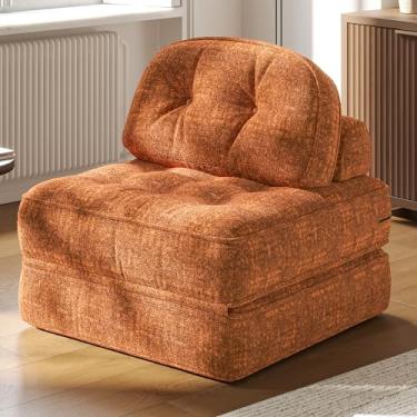 Imagem de Dowinx Sofá-cama dobrável com travesseiro, sofá-cama confortável conversível para adultos, sala de estar e jogos, design moderno e confortável para apartamento, sala de estar, quarto, solteiro, veludo