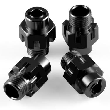 Imagem de WEFEINO Aluminum Wheel Hex Hub Adapter Extenders +5mm RC Hex Combiner Upgrade Parts for 1/8 Tra-xxas Jato VXL 2S RC Monster Trucks (Black)