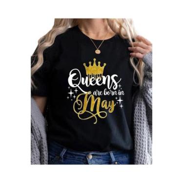 Imagem de Camiseta Feminina Golden Crown Queen - Estampa Gráfica - Presente de A