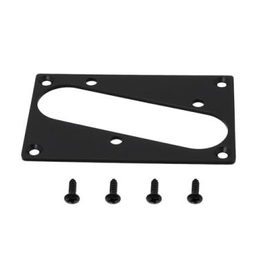 Imagem de Briny River Quadro de montagem de captador de ponte de guitarra compatível com guitarras Telecaster Tele 77 x 50 mm (preto)