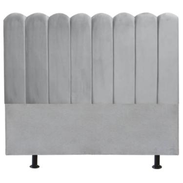 Imagem de Cabeceira Nuvem Cama Queen 160 Cm Alanis Suede Cinza Claro