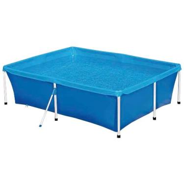 Imagem de Piscina Estruturada Retangular 2000 Litros PVC 2,11m x 1,64m x 58cm Az