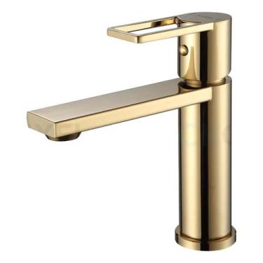 Imagem de Torneira misturador monocomando banheiro pia lavatório luxo dourado - 