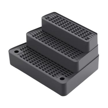 Imagem de Generic Rampa para caixa de areia automática para gatos, estribo removível, tapete removível, 3 degraus, escada para caixa de areia para gatos pequenos, Cinza Escuro