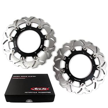 Imagem de Discos de freio dianteiro Arashi Rotores para Yamaha YZF R6 2003-2004, YZF R7 2022-2023, MT03 2006-2011, FZ6 2004-2008, XJ6 2009-2013 DIVERSION 2009-2013 5, acessórios pretos para motocicletas Peças