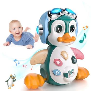 Imagem de Brinquedo musical para bebês engatinhando MOONTOY Penguin com luz e so