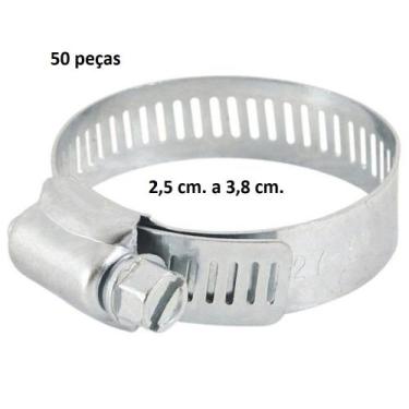 Imagem de Abraçadeira Aço Rosca sem fim 1.1/2"(25 - 38 mm)com 50 peças - Bestfer