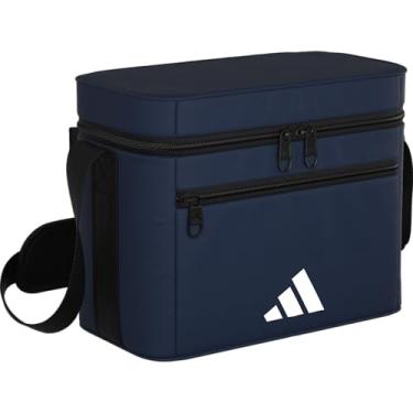 Imagem de adidas Bolsa térmica, atlética, durável, para viagem, comida, bebida, com alça fria/quente, azul marinho universitário/preto, tamanho único, Azul-marinho universitário/preto, One Size, Bolsa térmica,