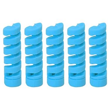 Imagem de Capa protetora para quadro de bicicleta, cabo de borracha, protetor de câmbio para entusiastas de ciclismo, material TPR 5 peças, preto, rosa, amarelo, cinza (azul)