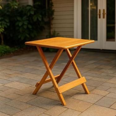 Imagem de Mesa Dobrável Bar Restaurante 70x70 Madeira Maciça - Spacoshop, Mel