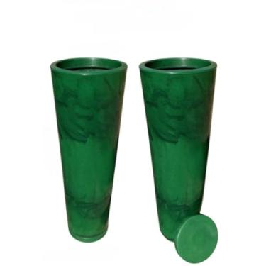 Imagem de Vaso de Planta Decorativo em Polietileno Vasos para Plantas Grandes Coluna Luxo Moderno Casa e Jardim(3,verde marmorizado)