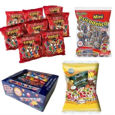 Imagem de KIT 4 Guloseimas Sacolinha Surpresa Lembrancinhas Aniversário