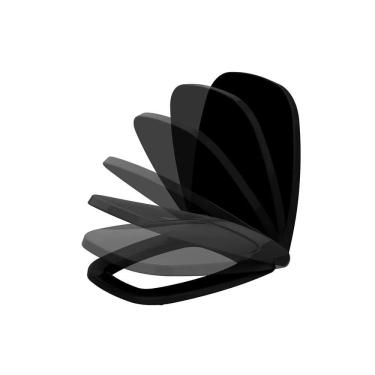 Imagem de Assento Sanitário Vip Pp Preto Tupan Soft Close Vaso Celite