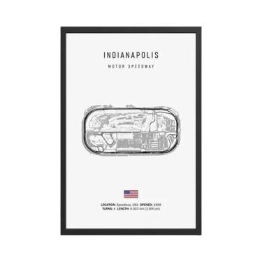 Imagem de Arte De Parede Vintage Em Lona HD Com Tema De Circuito De Fórmula 1 Im