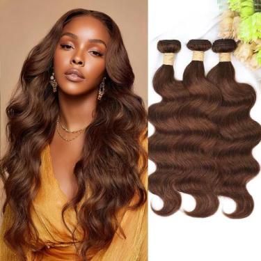 Imagem de Alongamento de cabelo ALLRUN Brown Body Wave 12A 100% brasileiro