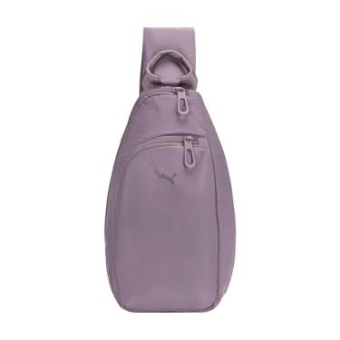 Imagem de PUMA Bolsa feminina Myriad Sling, Sporty Hands-Free com alça reversível e compartimentos duplos, Compota de ameixa, One Size, Myriad Sling, bolsa esportiva de mãos livres com alça reversível e
