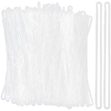 Imagem de CREATCABIN 100 peças transparentes para crachá de crachá de cartão de identificação, fecho de viagem, alças de minhocas para cartões de identificação, acessórios de escritório, 100 peças