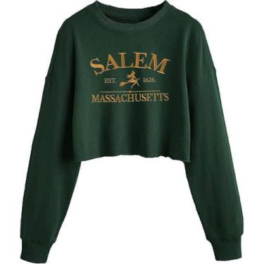 Imagem de Camisola Boikukx Salem 1692 Bat Lantern Vintage Crop M